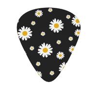 Margarita blanca amarilla flor negra,12 púas de guitarra, 3 grosores diferentes para guitarra acústica, bajo y ukelele