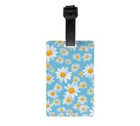 Margarita blanca en fondo azul claro Etiquetas de equipaje para maletas etiquetas duraderas para bolsas fáciles de reconocer bolsas esenciales de viaje