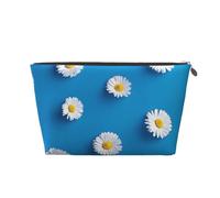 Margarita Blanca Estampada., Bolsa de artículos de tocador Bolsa de Maquillaje Bolsa de cosméticos Bolsa de artículos de tocador de Viaje portátil