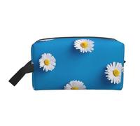 Margarita Blanca Estampada., Bolsa de Maquillaje Bolsa de cosméticos Bolsa de artículos de tocador de Viaje portátil Organizador de Bolsa de Maquillaje