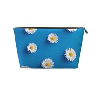 Margarita Blanca Estampada., Bolsa de Maquillaje Bolsa de cosméticos Bolsa de artículos de tocador de Viaje portátil Bolsa de artículos de tocador