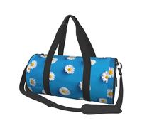 Margarita Blanca Estampada., Bolsa de Viaje de Gran Capacidad, Bolso Redondo, Bolsa de Viaje Deportiva, Bolsa de Mano, Bolsa de Fitness