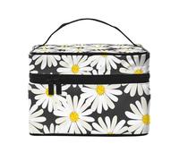 Margarita Blanca Negra, Bolsa de Maquillaje Bolsa de cosméticos Bolsa de Aseo de Viaje portátil Estuche para lápices