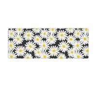 Margarita Blanca y Negra,Alfombrilla de ratón Grande para Escritorio, Teclado de Ordenador, Base de Goma Antideslizante, 30 x 80 cm
