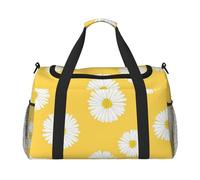 Margarita de Aster Blanca Amarilla,Bolsas Deportivas, Bolsos de Viaje Deportivos Cruzados de Mano, Bolsas de Viaje de Gran Capacidad para Mujeres y Hombres.