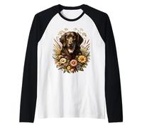 Margarita de verano para perro perdiguero de revestimiento plano Camiseta Manga Raglan