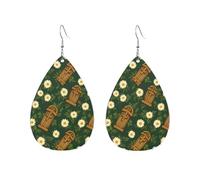 Margarita Del Ataúd Pendientes De Piel Sintética Elegancia Pendientes De Cuero Diversión Aretes De Cuero Con Forma Para Bodas Fiestas Vida Cotidiana
