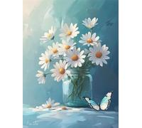 Margarita Diamond Painting Adultos, Mariposa Diamond Painting Kit Completo de Arte de Diamantes Bordado Kits DIY Diamante Principiantes Manualidades para Home Wall Bedroom Decor, 45x60cm, Model386