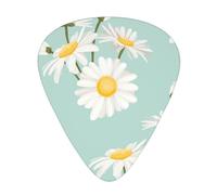 Margarita exuberante flor floral,12 púas de guitarra, 3 grosores diferentes para guitarra acústica, bajo y ukelele