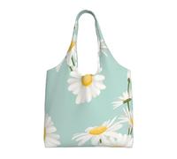 Margarita exuberante flor floral,Bolsas de mano reutilizables, bolsas de supermercado, bolso de hombro de lona de gran capacidad