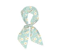 Margarita exuberante flor floral, Bufanda de seda sintética para mujer, bufandas de moda para el cuello, diadema versátil