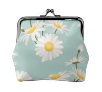 Margarita exuberante Flor Floral,Monedero de Piel sintética, Carteras pequeñas, Monedero con Cierre de Broche