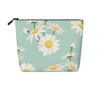 Margarita exuberante Flor Floral,Neceser de Maquillaje de imitación Lino, Neceser de Viaje portátil