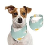 Margarita exuberante Flor Floral,Pañuelos de algodón para Perros, Bufandas Ajustables para Mascotas,L