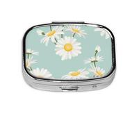 Margarita Exuberante Flor Floral, Pastillero cuadrado para bolsillo o monedero, pequeño contenedor de pastillas, organizador de pastillas de viaje