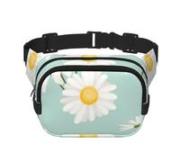 Margarita exuberante Flor Floral,Riñonera Cuadrada de Doble Capa, Bolso de Viaje, Bolso Informal para el Pecho.