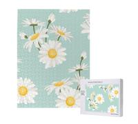 Margarita exuberante Flor Floral,Rompecabezas de Madera de 500 Piezas para Adultos y Adolescentes.
