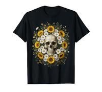 Margarita Flor Cráneo Girasol Floral Verano Margar Camiseta