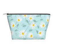 Margarita Floral Delicada Azul y Blanca, Bolsa de artículos de tocador Bolsa de Maquillaje Bolsa de cosméticos Bolsa de artículos de tocador de Viaje portátil