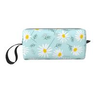 Margarita Floral Delicada Azul y Blanca, Bolsa de Maquillaje Bolsa de cosméticos Bolsa de artículos de tocador de Viaje portátil Bolsa de Maquillaje