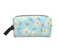 Margarita Floral Delicada Azul y Blanca, Bolsa de Maquillaje Bolsa de cosméticos Bolsa de artículos de tocador de Viaje portátil Organizador de Bolsa de Maquillaje