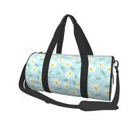 Margarita Floral Delicada Azul y Blanca, Bolsa de Viaje de Gran Capacidad, Bolso Redondo, Bolsa de Viaje Deportiva, Bolsa de Mano, Bolsa de Fitness
