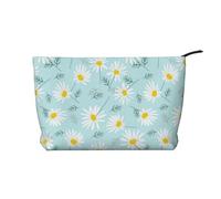 Margarita Floral Delicada Azul y Blanca,Neceser de Pana, Neceser de Maquillaje portátil, Neceser de Viaje