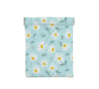 Margarita Floral Delicada Azul y Blanca, Squeeze Top Wallet Bolsa de Almacenamiento para Mujer Monedero pequeño Bolsa de Cambio