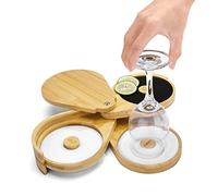 Margarita - Juego de borde de sal de 3 niveles, borde de vidrio, madera de bambú, caja de sal de azúcar con esponja, herramienta de camarero para cóctel y margarita