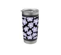 Margarita Retro Flores Moradas Estética Vaso térmico de acero inoxidable de doble pared