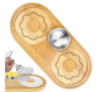 Margarita Rimmer Set - Bar Rimmer Glass Rimmer, Bandeja para Bebidas | Juego de tijera de salado Margarita, herramientas de barman de madera, recipiente para caja de sal, recortadora de cóctel, plato