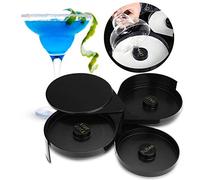 Margarita Salt Rimmer Bar Quality Rimmer, Bar 3 Tier Sugar Salt Rim Lime Glass para cóctel Bartender Tool Party Home Black Bandejas giratorias de 3 niveles Salt Sugar Lime Juice Bar Rimmer
