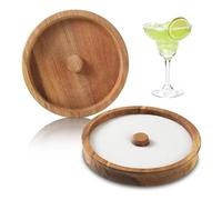 Margarita Salt Rimmer, Margarita Salt Sugar Cocktail Rimmer Portable Bar Glass Rimmer Wood Cocktail Sugar Rimmer for Bar, Clubs and Home