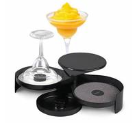Margarita Salt Rimmer Set, 1 Paquete de 3 Niveles Sugar Salt Rimmer Lima Bar Glass Rimmer para Margarita Y Cóctel, Bartender Tool, Salt Box Spice Container Black