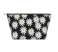 Margaritas Flores Florales Flor Blanco Y Negro Simple, Bolsa de artículos de tocador Bolsa de Maquillaje Bolsa de cosméticos Bolsa de artículos de tocador de Viaje portátil