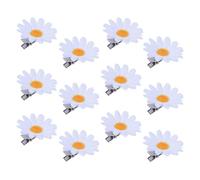 Margaritas Lindas Pinzas Margarita Flor Pinzas para El Cabello 12Pcs Pasadores de Pelo de Flores Horquillas de Girasol para Damas Niñas Mujeres para Playa Boda (Blanco)