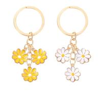 Margaritas Llavero de flores, 2 piezas llaveros de flores para mujer flores margaritas llaves encanto margaritas llaves colgantes dama regalo dinero bolsos accesorios