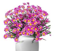 Margaritas sintéticas, arbustos artificiales resistentes a los rayos UV, vibrantes aerosoles de seda para exteriores con soporte de tallo flexible, ilumina la estética del paisajismo exterior, ideal