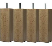 Margot Suavidad escandinava Cuadrado-Juego de 4 Patas de somier, Madera, Natural, Sólo, 6 x 6 x 17 cm, 4 Unidades