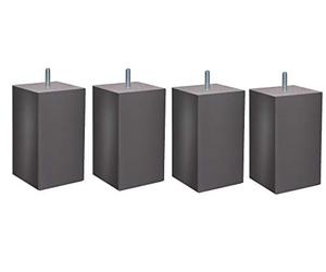 Margot Suavidad escandinava Pacha-Juego de 4 Patas de somier, Madera, Gris Pardo, Sólo, 9 x 9 x 17 cm, 4 Unidades