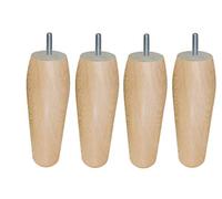 Margot Taller de Artista Olive - Juego de 4 Patas de somier, Madera, Barniz Natural, 5,5 x 5,5 x 18 cm