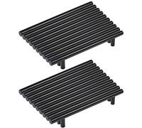 MARGUERASW 20 unidades de asas para muebles negros, tiradores de muebles de cocina negros en forma de T, para armarios, cajones, distancia entre orificios de 192 mm