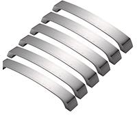 MARGUERASW - Juego de 6 manijas de puerta de cocina cromadas, mango de mueble níquel cepillado, mango de puerta, níquel, mango de muebles, distancia de 224 mm
