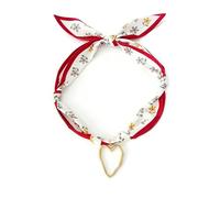 MarHermoso Collar tipo bufanda para mujer, gargantilla con colgante de amor simple, hecho a mano, joyería, regalo, bandana de seda beige, moderno, vintage, bohemio occidental, Mediano, Chapado en oro