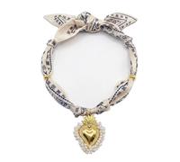 MarHermoso Collar tipo bufanda para mujer, gargantilla de acero inoxidable, colgante de resina de corazón, moderno, vintage, hecho a mano, joyería, regalo, bohemio occidental, Medio, Chapado en oro