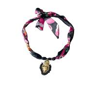 MarHermoso Collar tipo bufanda para mujer, gargantilla de acero inoxidable, colgante de resina de corazón, moderno, vintage, hecho a mano, joyería, regalo, bohemio occidental, Medio, Chapado en oro