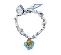 MarHermoso Collar tipo bufanda para mujer, gargantilla de acero inoxidable, colgante de resina de corazón, moderno, vintage, hecho a mano, joyería, regalo, bohemio occidental, Medio, Chapado en oro