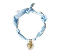 MarHermoso Collar tipo bufanda para mujer, gargantilla de acero inoxidable, colgante de resina de corazón, moderno, vintage, hecho a mano, joyería, regalo, bohemio occidental, Medio, Chapado en oro