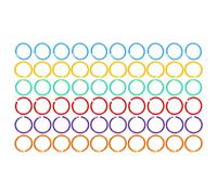 Marhynchus 1,4 Pulgadas Anillos de Carpeta de Libros 60 PACK ANILLO HOOK COOJO Rings Anillos de Carpeta de Metal para Documentos Claves con 6 Colores Brillantes PP Material
