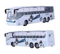 Marhynchus 1:50 Modelo de Autobús de Tránsito de Aleación a 1:50 Tomado de Juguete Break Back con Música Ligera Abierta Puertas para NIÑOS Niños Biños de Regalos (White)